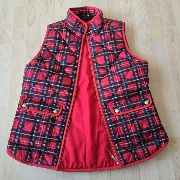 J. Crew plaid tartan puffer vest size small - Picture 3 of 9